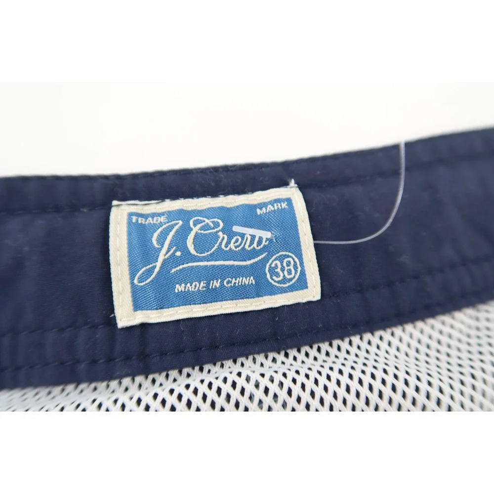 J. Crew Mens 38 Swim Trunks Blue Color Block Nylon Mesh Lined 6